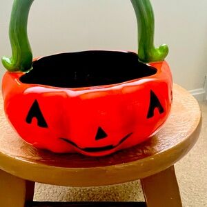 PUMPKIN bright orange candy container